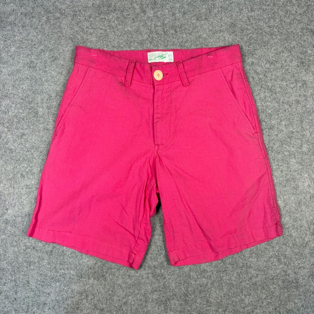 Seaplane Mens XS Hot Pink Cotton Canvas Shorts Made in USA Casual Summer